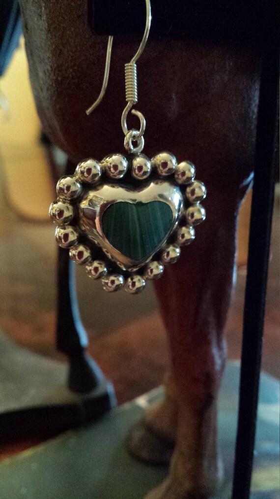 sterling silver malachi heart dangle earrings - image 5