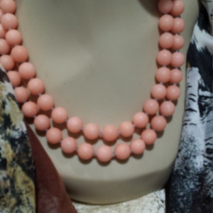 Two strand matte mauve jade necklace image 2