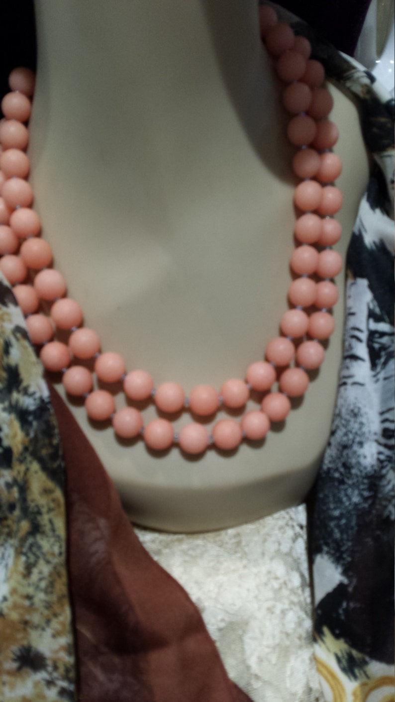 Two strand matte mauve jade necklace image 2