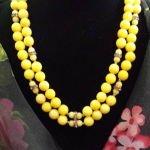 Two strand yellow faceted jade necklace image 1