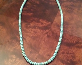 One long strand turquoise necklace