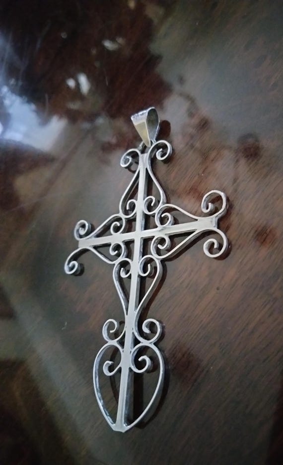 Sterling Silver open design cross - image 3