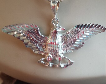 Sterling silver vintage eagle pendant with chain