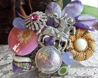 Vintage jeweled belt buckle made by petronella designs