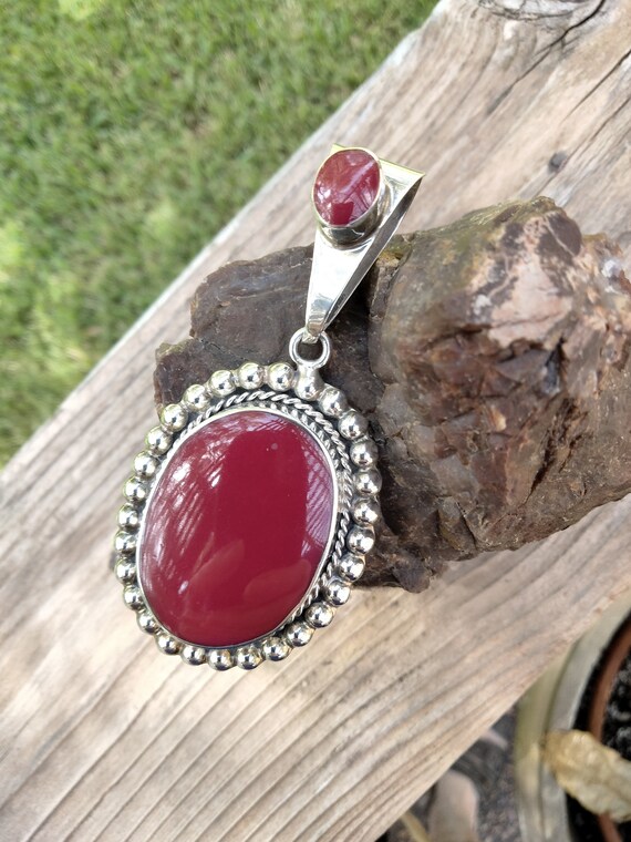 Ruby Red Jasper pendant with Ruby necklace - image 5