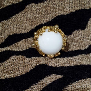 Gold toned Vermeil pearl shell ring image 2