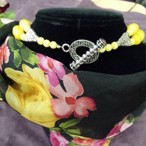 Two strand yellow faceted jade necklace image 3