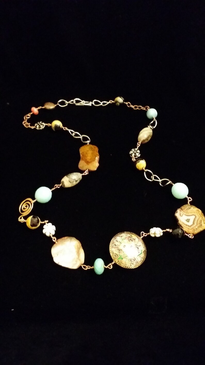 Semi-Precious Stone Multicolor Necklace image 1