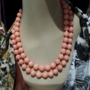 Two strand matte mauve jade necklace image 1