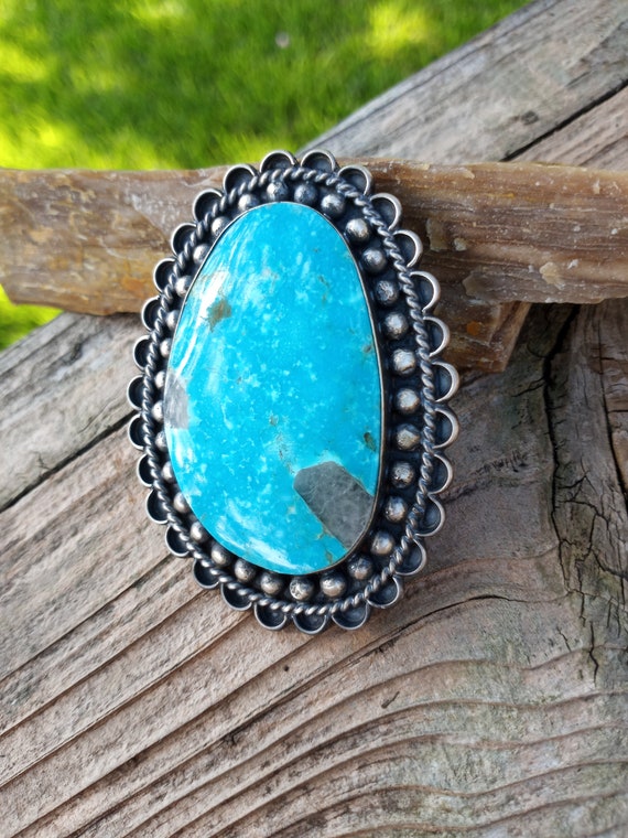 Sterling silver antique Native American turquoise… - image 5