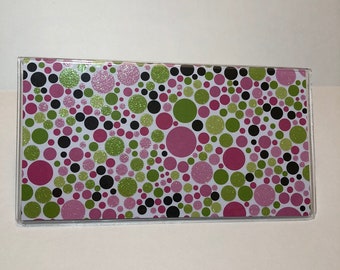 No wait Ready to Ship Vinyl Checkbook cover Glitter Dusty Teal // Turquoise Scrapbook style,Duplicate or Single Checks