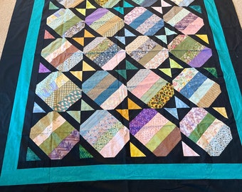 UNfinished Quilt Top; Throw Quilt, Adult Lap Quilt, Blanket, Adult Blanket; One of a Kind Peaceful Prairie quilt top