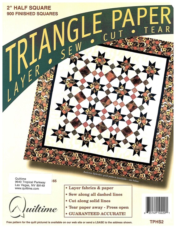 Quiltime 2 Half Square Triangle Paper Quilting Supplies PARTIAL PACKAGE 810  