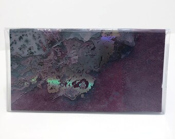 Blue / Pink / Purple with Silver Foil Marble - Clear Vinyl Checkbook cover, Scrapbook style, Duplicate or Single Checks with check register