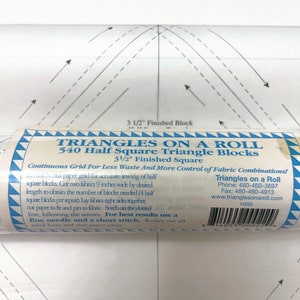 Triangles on a Roll - 3.5&quot; Finished. Make Half Square Triangles - Easy, Fast, and Accurate - multiple sizes available