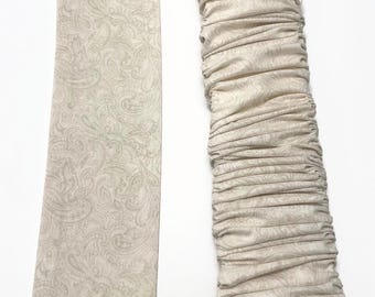 Slip-on, Handmade Lamp Cord Cover, Cream Paisley Cotton, fabric, chain cord sleeve, hide a cord, cable management scrunchie