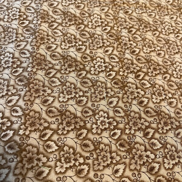 FABRIC ONLY by the YARD; off the bolt; unwashed- Brown Foliage by Beth Brusk - Quilt Inc ; 100% cotton fabric - ready to ship