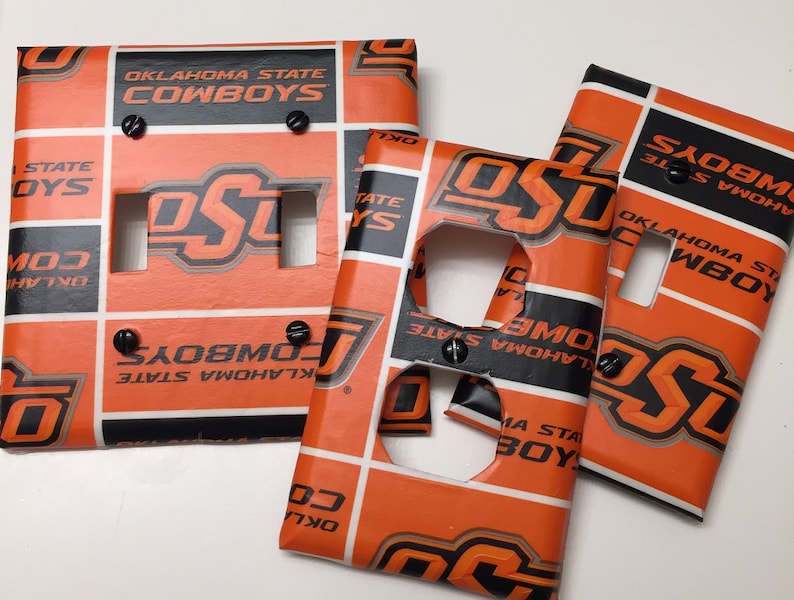 OSU Cowboys Oklahoma State University Light switch covers,light switch plate,outlet covers,outlet plates,home decor wall art,Decoupage