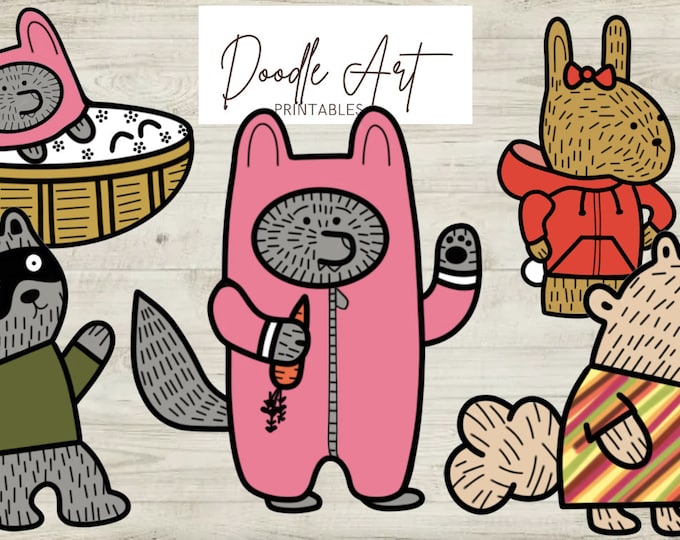 Featured listing image: Wolfie the Bunny Clip Art Pack