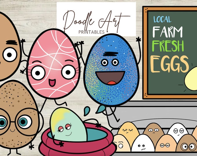 Featured listing image: The Eggscape Clip Art Pack