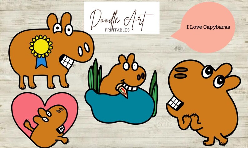 10 Facts About Capybaras Clip Art Pack - Etsy