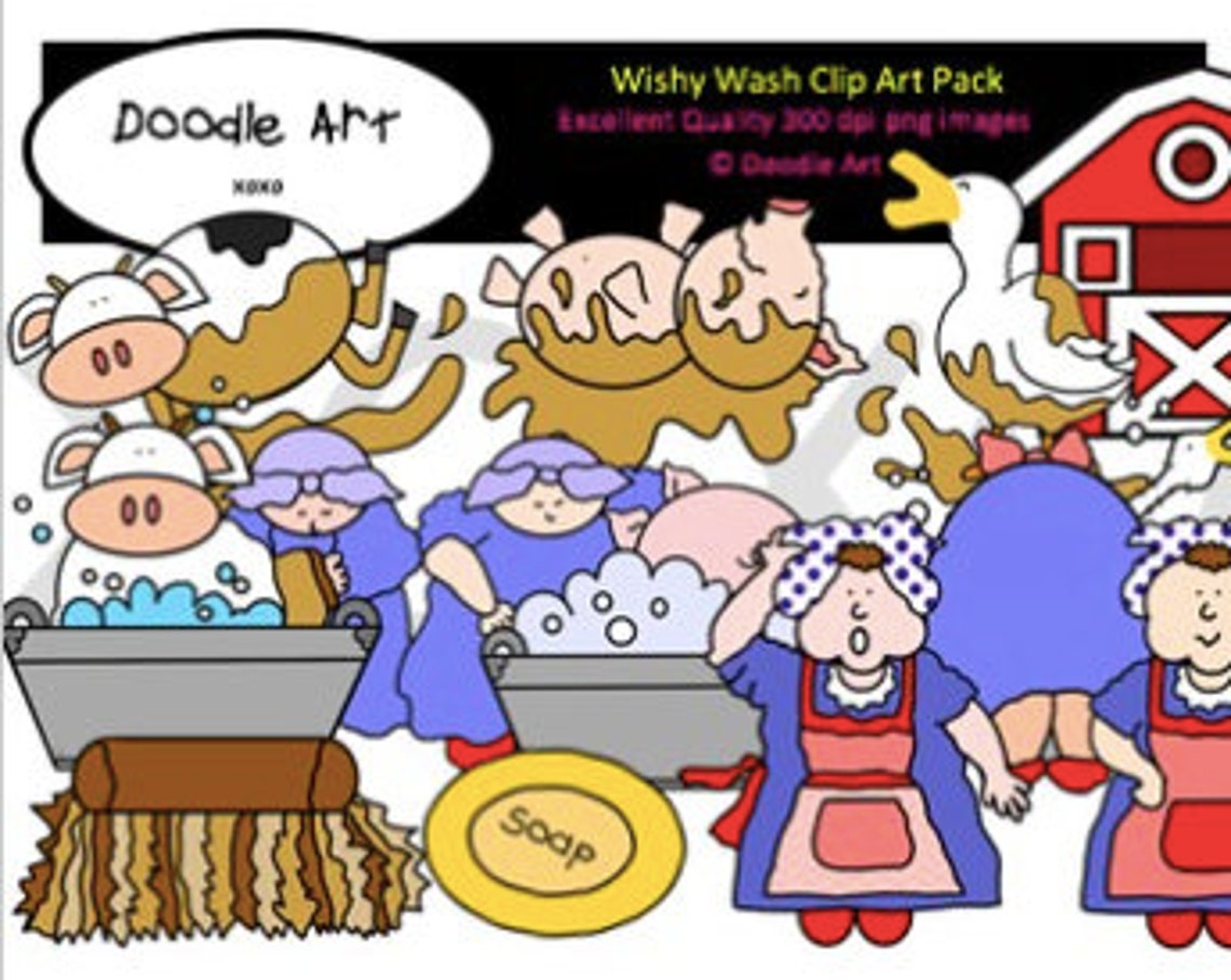 Mrs. Wishy Washy Clip Art Pack - Etsy