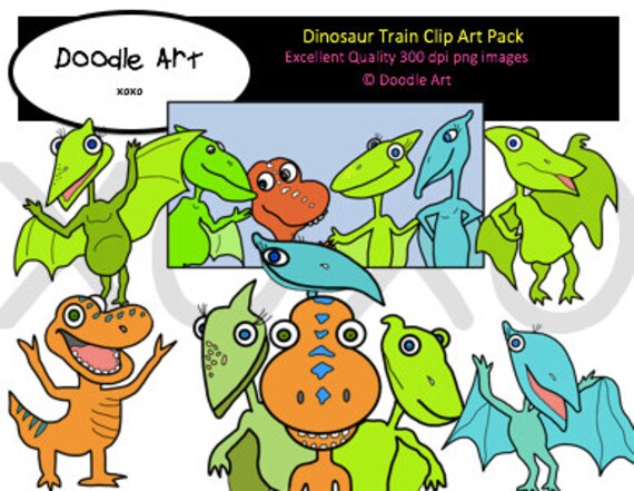 Download Dinosaur Train Clipart Pack Etsy PSD Mockup Templates