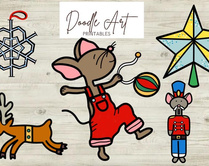 Featured listing image: Merry Christmas Mouse Clip Art Pack