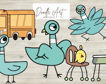 School for Pigeon Clip Art Pack