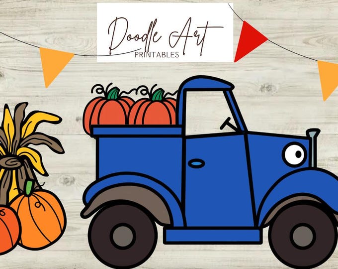 Featured listing image: Blue Truck  Halloween Clip Art Pack