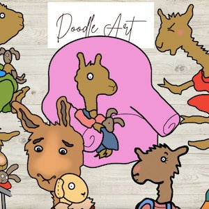 Lot d'images clipart lama