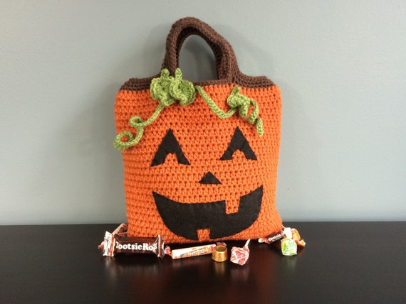 Crochet pattern - Pumpkin Trick-or-Treat Bag
