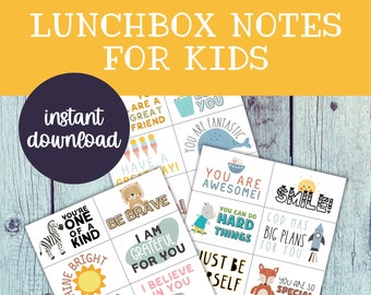 Printable Lunchbox Notes for Kids | Encouraging Notes for Kids | Kids Notecards