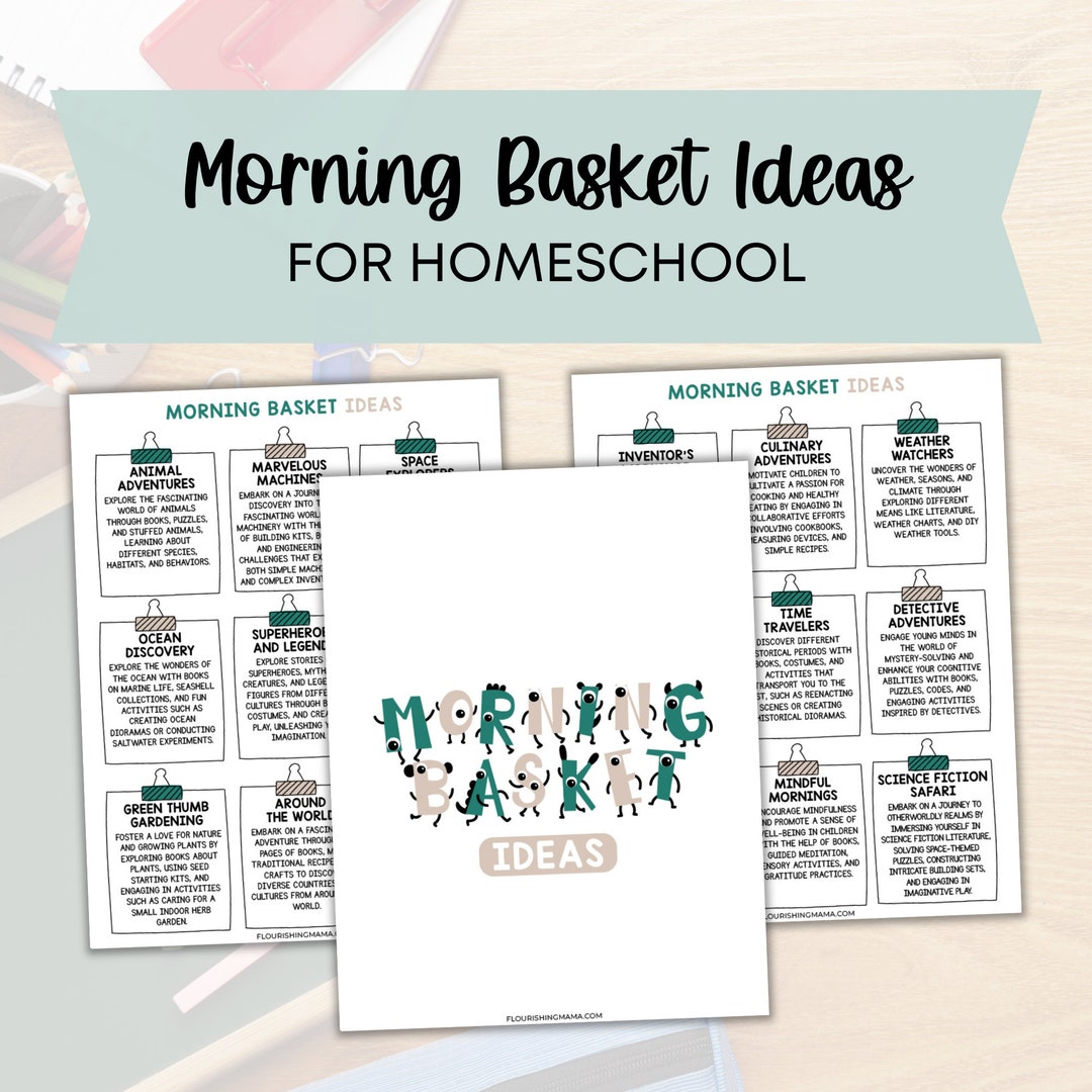 Morning Basket Ideas Homeschool Themes Morning Time Etsy