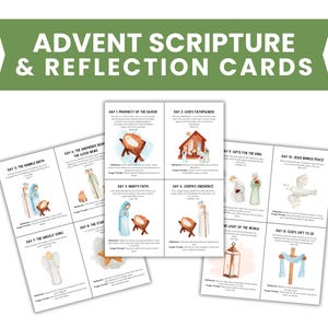 Cartões de Escrituras do Advento | Cartões de Versículos Bíblicos de Natal | Cartões de Reflexão