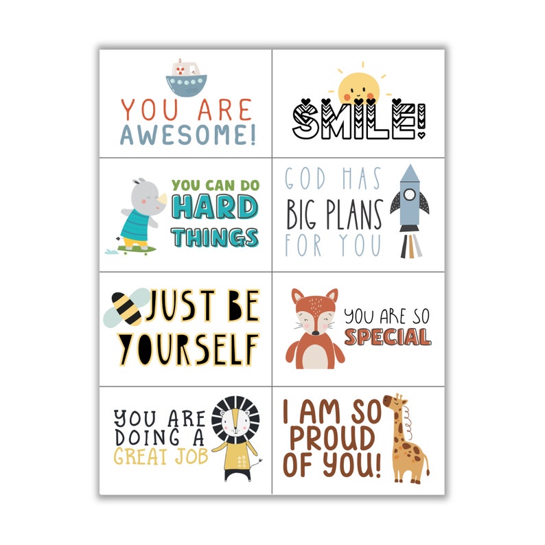 Notes For Kids Printable Lunchbox Notes for Kids | Encouraging Notes for Kids | Kids ...