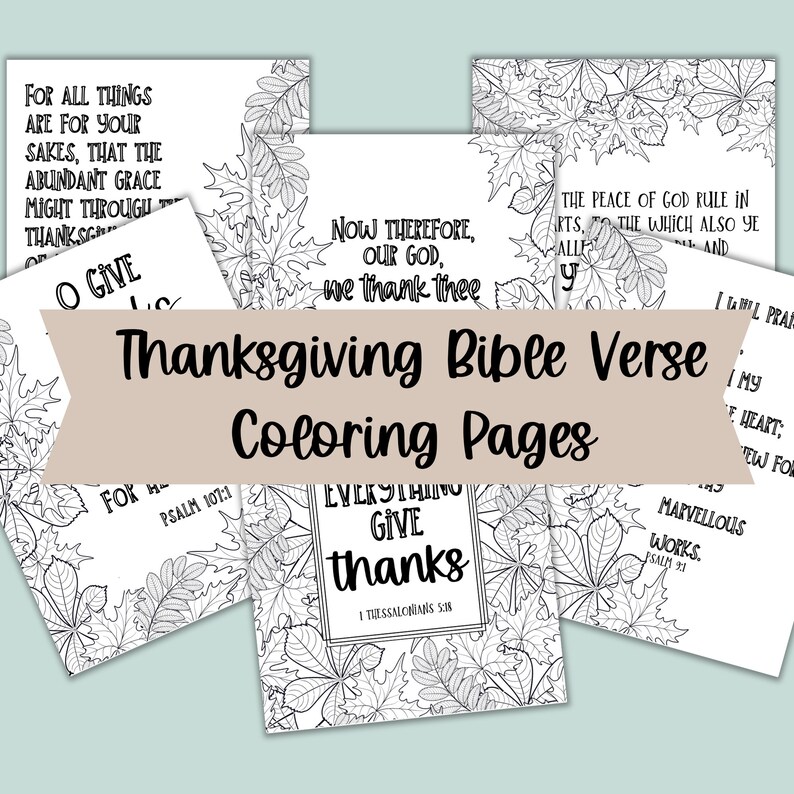 Thanksgiving Bible Verse Coloring Pages Gratitude Bible Verses Adult Coloring Pages - Etsy
