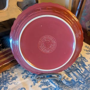 Longaberger paprika red pottery deep pie dish baker dish, basketweave pattern woven traditions, entertaining, holiday, baking, patriotic