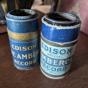 円筒レコード EDISON BLUE AMBEROL RECORD 蝋管レコード（蓄音機
