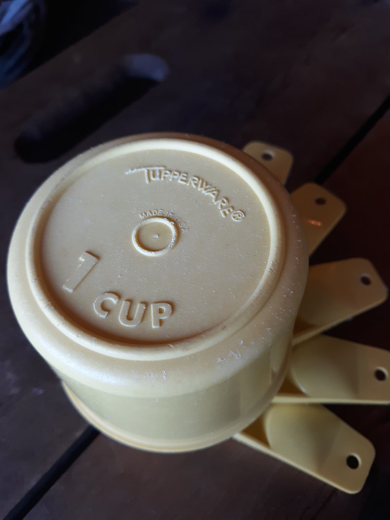 Vintage Yellow Tupperware Measuring Cups Set of 5 Etsy