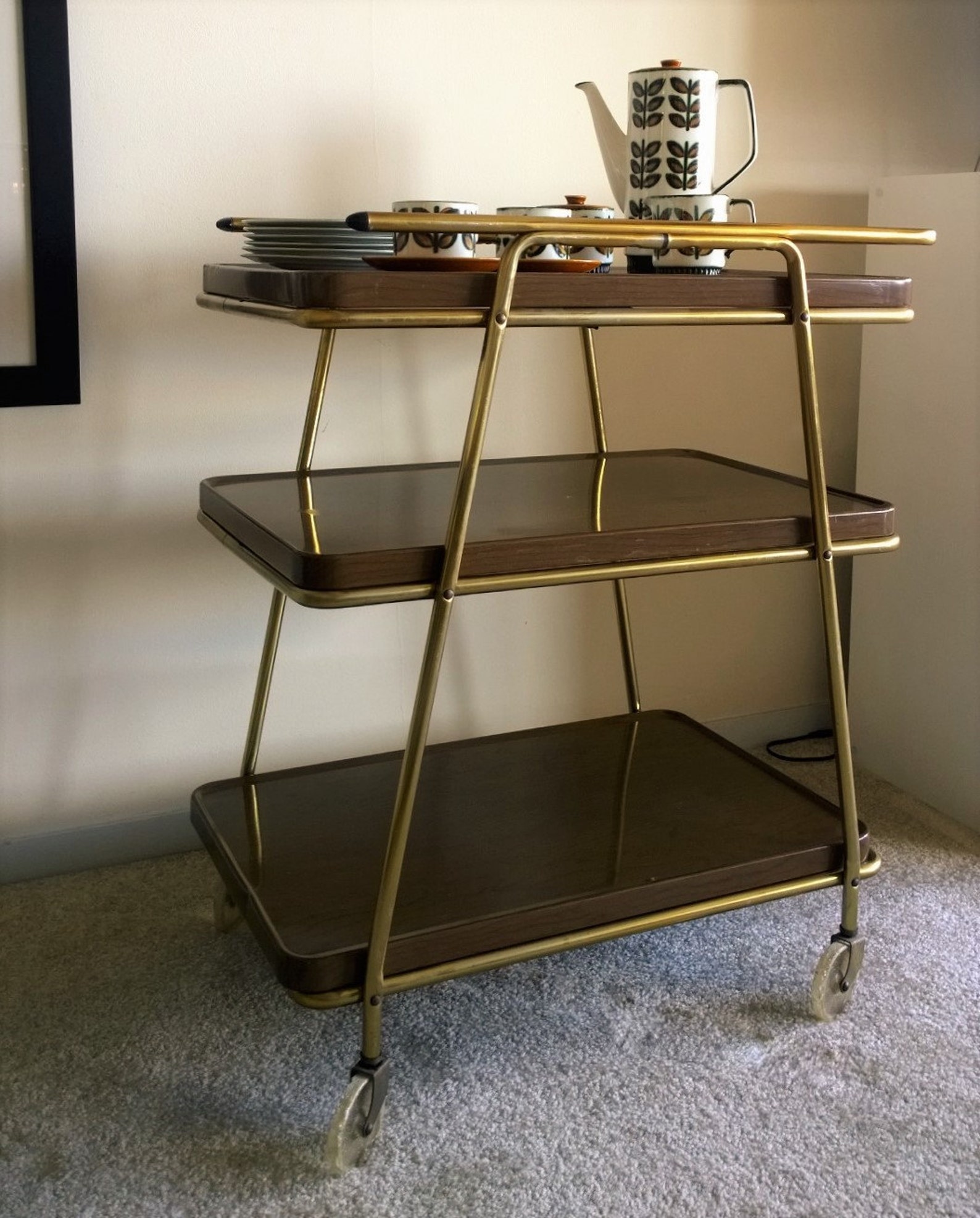 Vintage Cosco Atomic Bar Cart Mid Century Tea Cart MidCentury Etsy