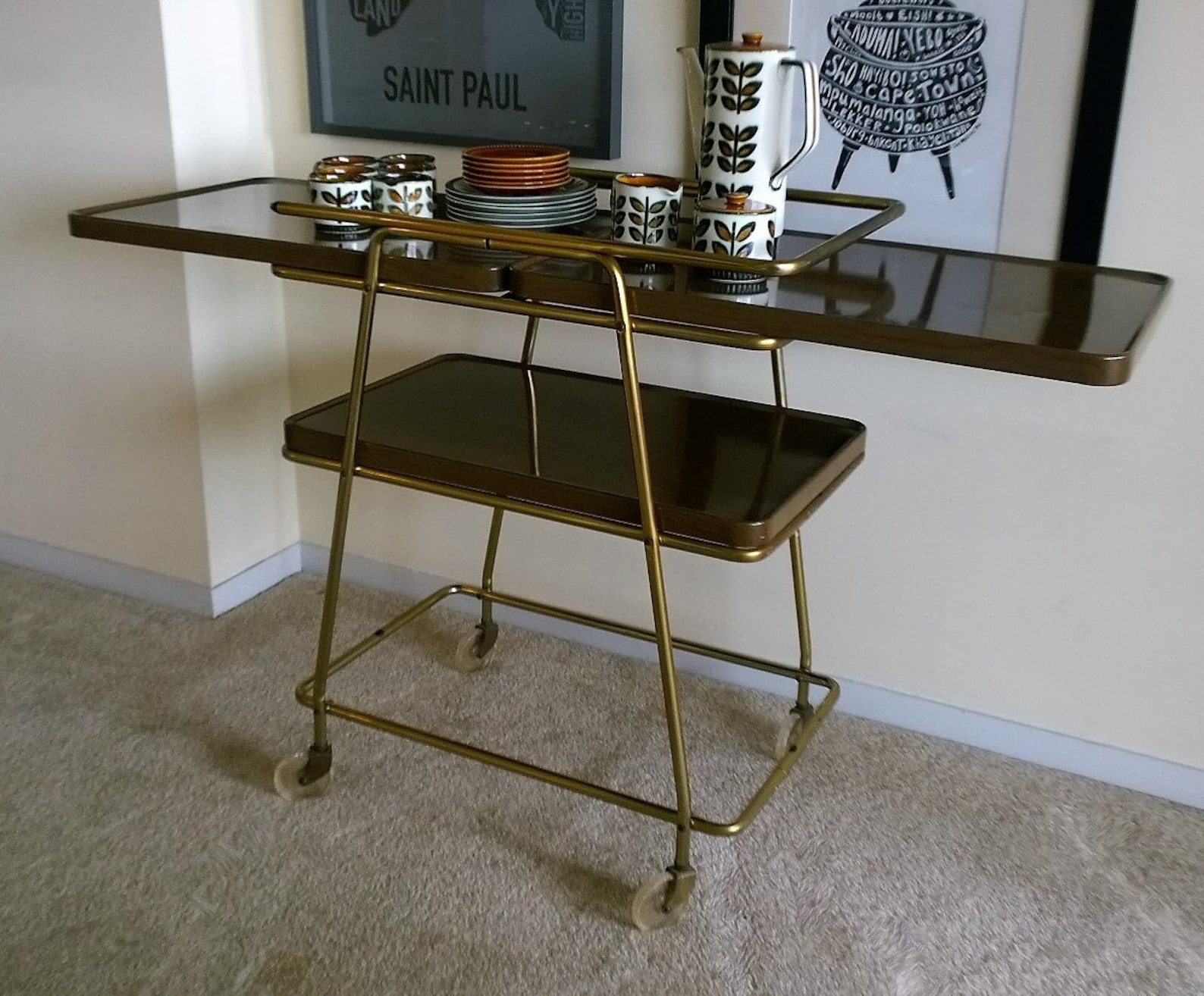 Vintage Cosco Atomic Bar Cart Mid Century Tea Cart MidCentury Etsy