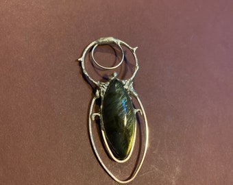 Labradorite Moon Necklace