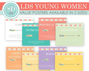 LDS YW Value Posters - 2 sizes Available - Arrow Press Forward Theme - MB