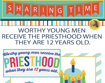 2017 October Week 1 Sharing Time Kit - Worthy Young Men Receive the Priesthood When they are 12 - MB