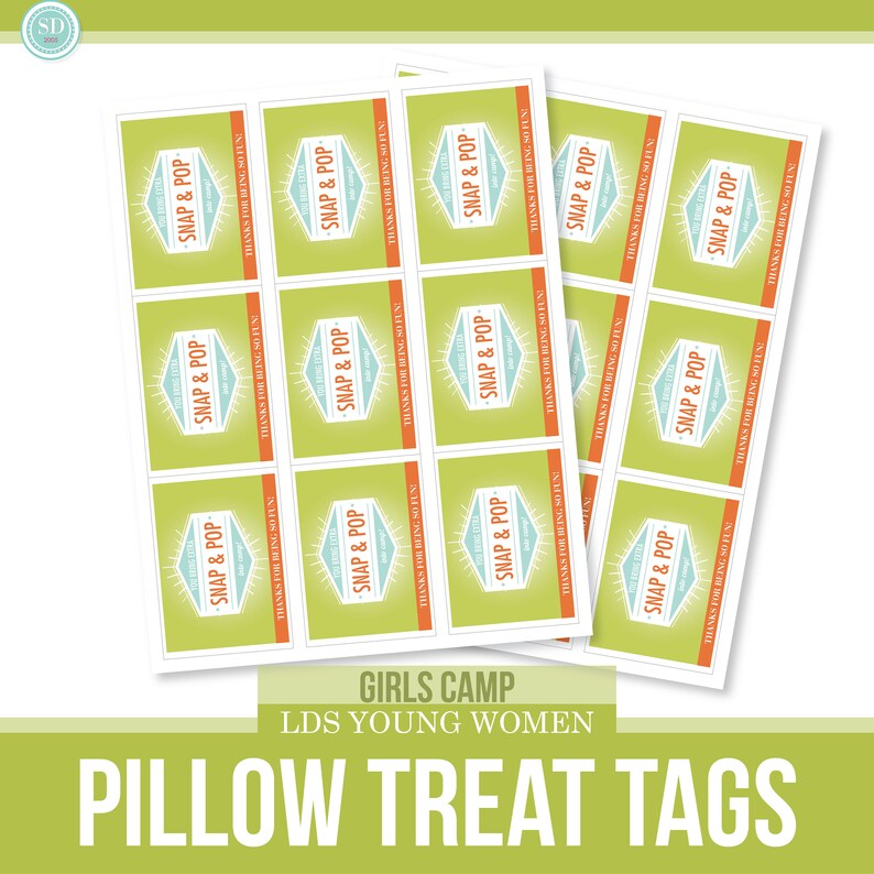 Girls Camp Pillow Treats Printable Fun Treat Quote Gift Etsy