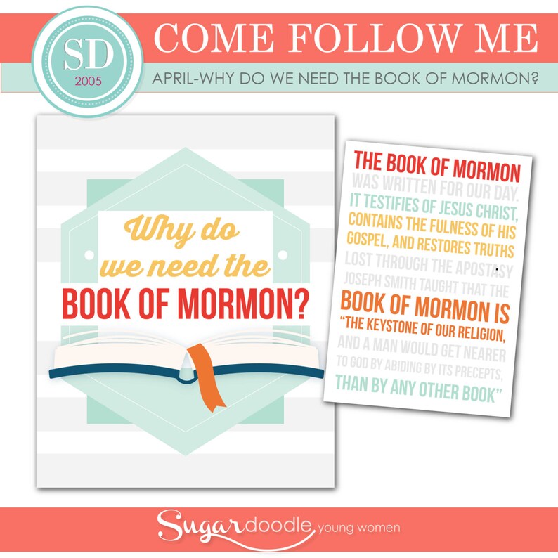 LDS YW Come Follow Me April Why do we need the Book Etsy