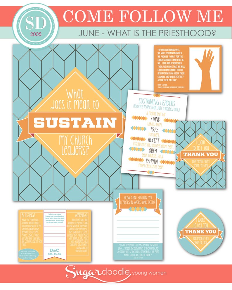 LDS YW Come Follow Me June What does it mean to sustain my Etsy