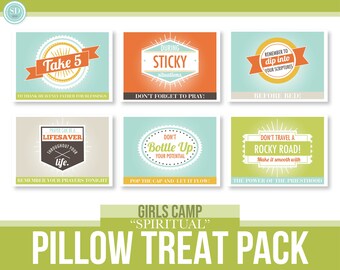 LDS Young Women Girls Camp - "Spiritual" - Pillow Treat Tags Pack - MB