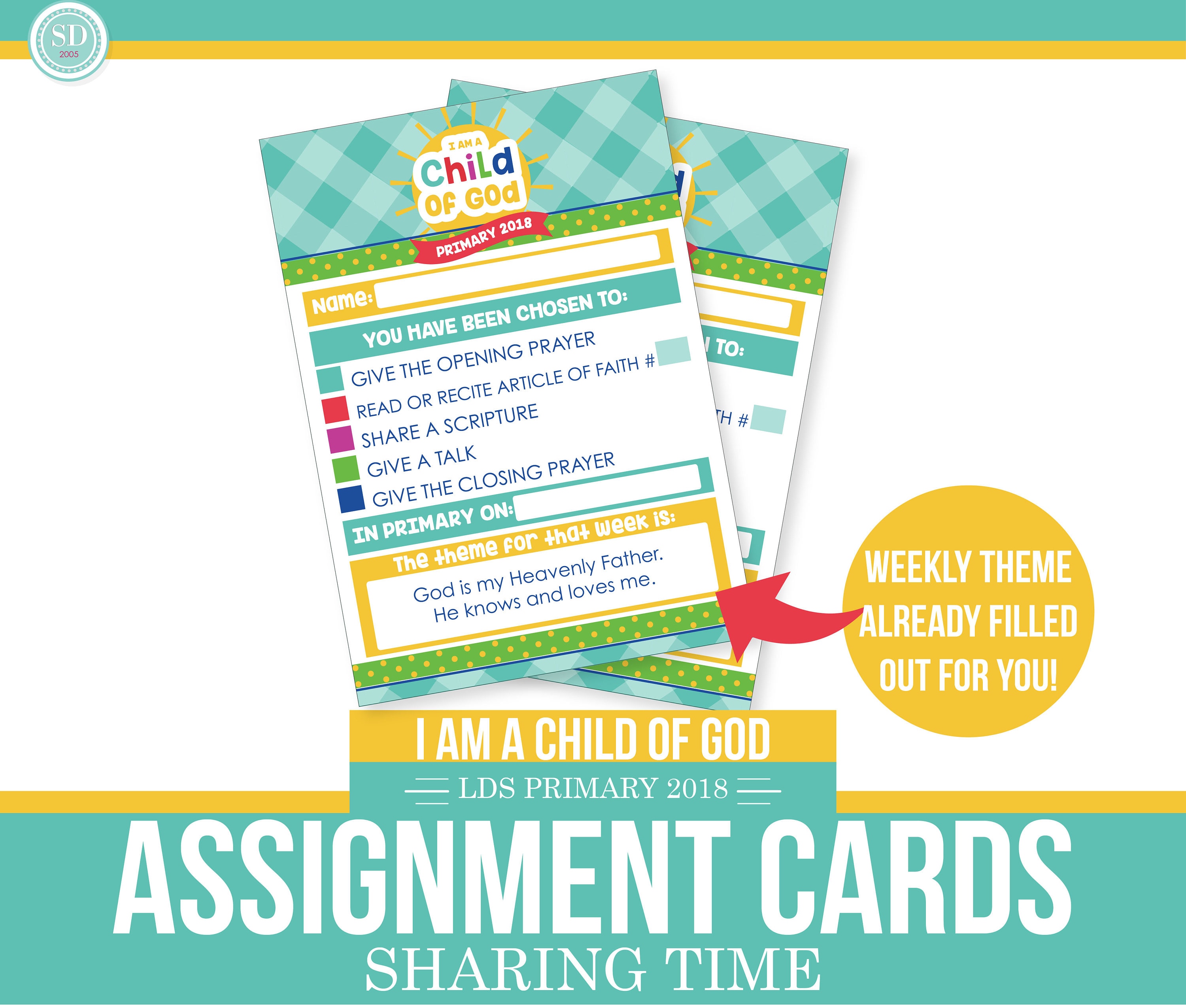2018 LDS Primary Assignment Cards With Weekly Theme Included Etsy 2018-lds-primary-assignment-cards-with-weekly-theme-included-etsy
